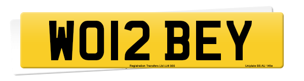 Registration number WO12 BEY